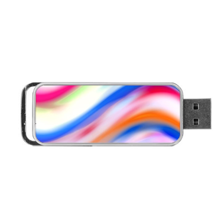 Vivid Colorful Wavy Abstract Print Portable USB Flash (One Side)