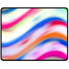 Vivid Colorful Wavy Abstract Print Double Sided Fleece Blanket (medium) 