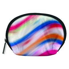 Vivid Colorful Wavy Abstract Print Accessory Pouch (medium)