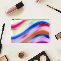 Vivid Colorful Wavy Abstract Print Cosmetic Bag (xs)