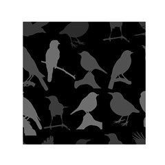 Bird Watching - Dark Grayscale - Small Satin Scarf (square) by WensdaiAmbrose