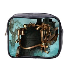 Spirit Of Steampunk, Awesome Train In The Sky Mini Toiletries Bag (two Sides) by FantasyWorld7