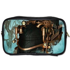 Spirit Of Steampunk, Awesome Train In The Sky Toiletries Bag (two Sides) by FantasyWorld7