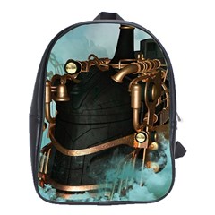 Spirit Of Steampunk, Awesome Train In The Sky School Bag (xl) by FantasyWorld7