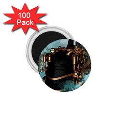 Spirit Of Steampunk, Awesome Train In The Sky 1 75  Magnets (100 Pack)  by FantasyWorld7