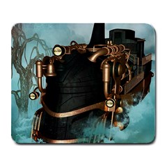 Spirit Of Steampunk, Awesome Train In The Sky Large Mousepads