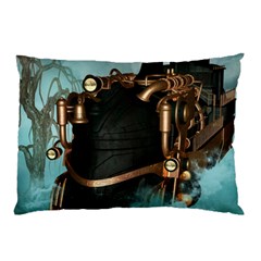 Spirit Of Steampunk, Awesome Train In The Sky Pillow Case by FantasyWorld7