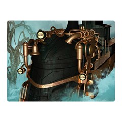 Spirit Of Steampunk, Awesome Train In The Sky Double Sided Flano Blanket (mini)  by FantasyWorld7