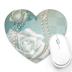 Wonderful Roses In Soft Colors Heart Mousepads by FantasyWorld7