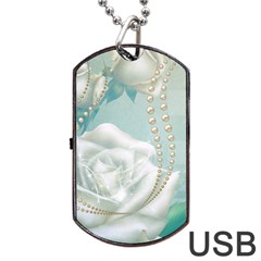 Wonderful Roses In Soft Colors Dog Tag Usb Flash (one Side) by FantasyWorld7