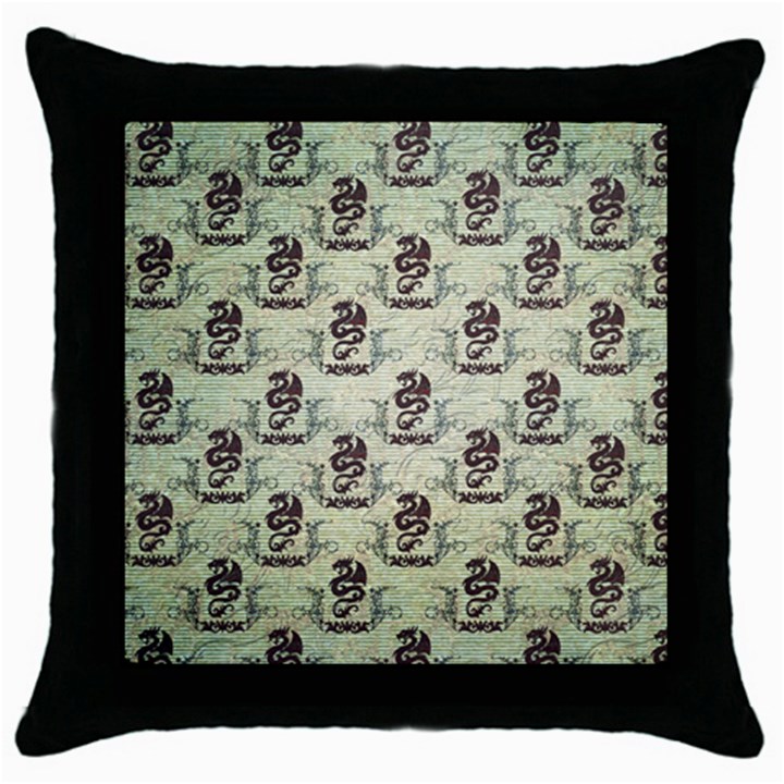 Awesome Chinese Dragon Pattern Throw Pillow Case (Black)