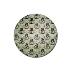 Awesome Chinese Dragon Pattern Rubber Coaster (round)  by FantasyWorld7