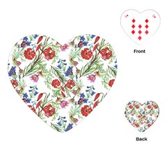 Vintage red and blue flowers Playing Cards (Heart)