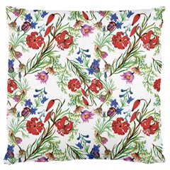 Vintage red and blue flowers Large Cushion Case (Two Sides)