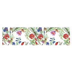 Vintage red and blue flowers Satin Scarf (Oblong)