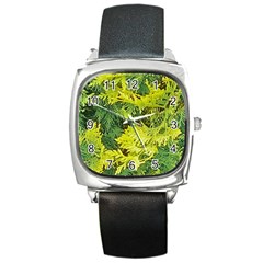 Garden Of The Phoenix Square Metal Watch by Riverwoman