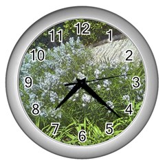 Lurie Garden Amsonia Wall Clock (silver) by Riverwoman