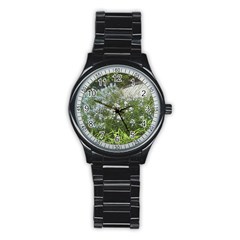 Lurie Garden Amsonia Stainless Steel Round Watch by Riverwoman