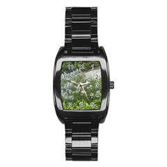 Lurie Garden Amsonia Stainless Steel Barrel Watch by Riverwoman