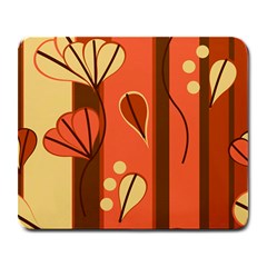 Amber Yellow Stripes Leaves Floral Large Mousepads