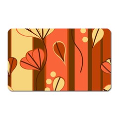 Amber Yellow Stripes Leaves Floral Magnet (rectangular) by Mariart