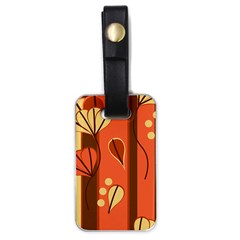 Amber Yellow Stripes Leaves Floral Luggage Tags (one Side)  by Mariart