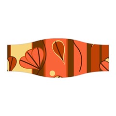 Amber Yellow Stripes Leaves Floral Stretchable Headband