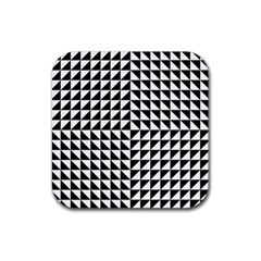 Optical Illusion Illusion Black Rubber Coaster (square)  by Pakrebo