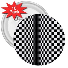 Art Optical Black White Contrast 3  Buttons (10 Pack)  by Pakrebo