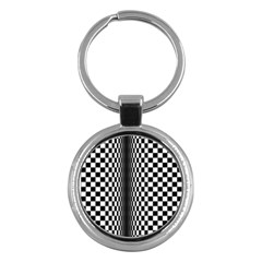 Art Optical Black White Contrast Key Chains (round) 