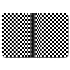 Art Optical Black White Contrast Large Doormat  by Pakrebo