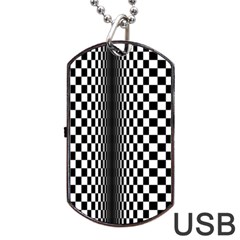 Art Optical Black White Contrast Dog Tag Usb Flash (one Side) by Pakrebo