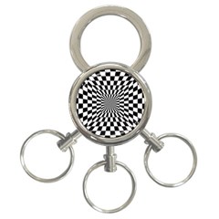 Optical Illusion Chessboard Tunnel 3-ring Key Chains by Pakrebo