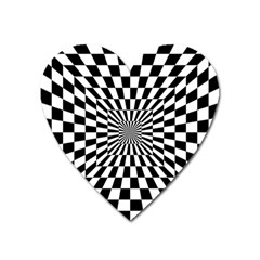 Optical Illusion Chessboard Tunnel Heart Magnet by Pakrebo