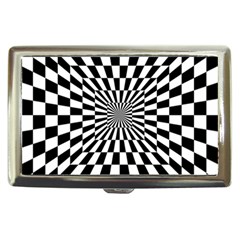 Optical Illusion Chessboard Tunnel Cigarette Money Case by Pakrebo