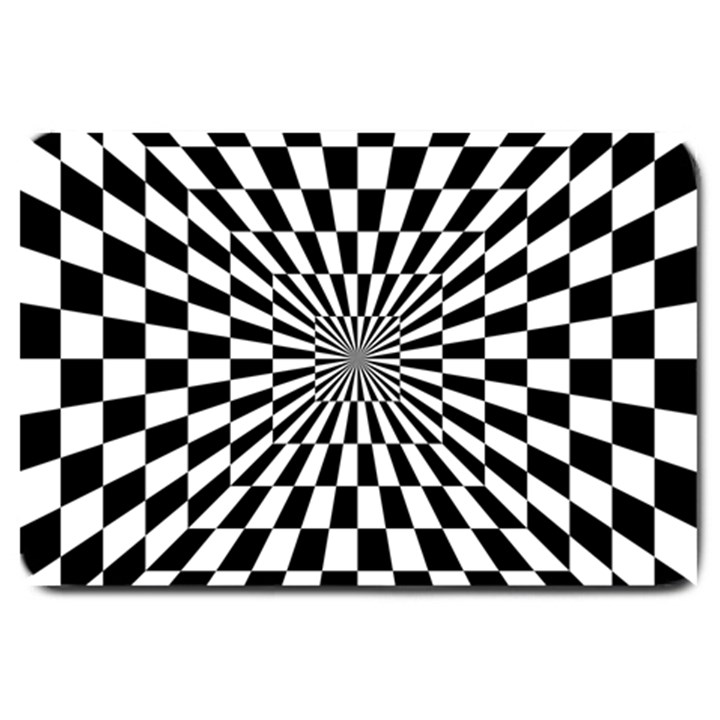 Optical Illusion Chessboard Tunnel Large Doormat 