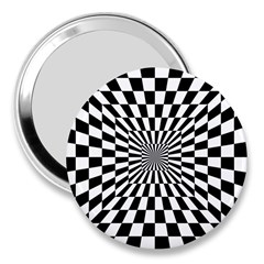 Optical Illusion Chessboard Tunnel 3  Handbag Mirrors by Pakrebo