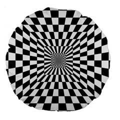 Optical Illusion Chessboard Tunnel Large 18  Premium Round Cushions by Pakrebo