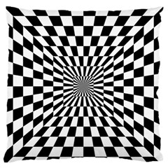 Optical Illusion Chessboard Tunnel Large Flano Cushion Case (one Side) by Pakrebo