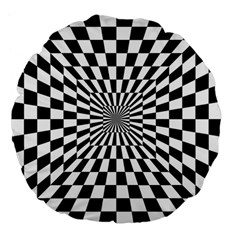 Optical Illusion Chessboard Tunnel Large 18  Premium Flano Round Cushions by Pakrebo