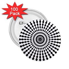 Starburst Sunburst Hypnotic 2 25  Buttons (100 Pack)  by Pakrebo