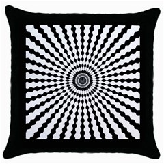 Starburst Sunburst Hypnotic Throw Pillow Case (black) by Pakrebo