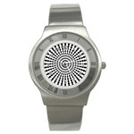 Starburst Sunburst Hypnotic Stainless Steel Watch Front