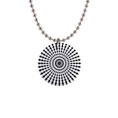 Starburst Sunburst Hypnotic 1  Button Necklace by Pakrebo