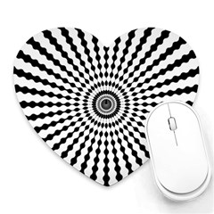 Starburst Sunburst Hypnotic Heart Mousepads by Pakrebo