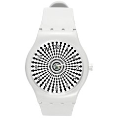 Starburst Sunburst Hypnotic Round Plastic Sport Watch (m) by Pakrebo