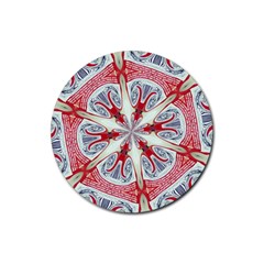 Kaleidoscope Background Bottles Rubber Coaster (round)  by Pakrebo