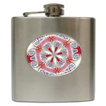 Kaleidoscope Background Bottles Hip Flask (6 oz) Front