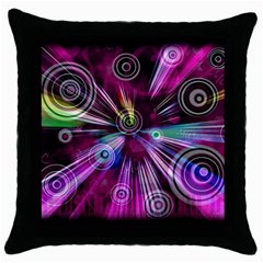 Fractal Circles Abstract Throw Pillow Case (black) by Pakrebo