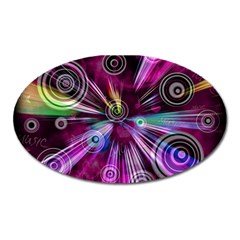 Fractal Circles Abstract Oval Magnet by Pakrebo